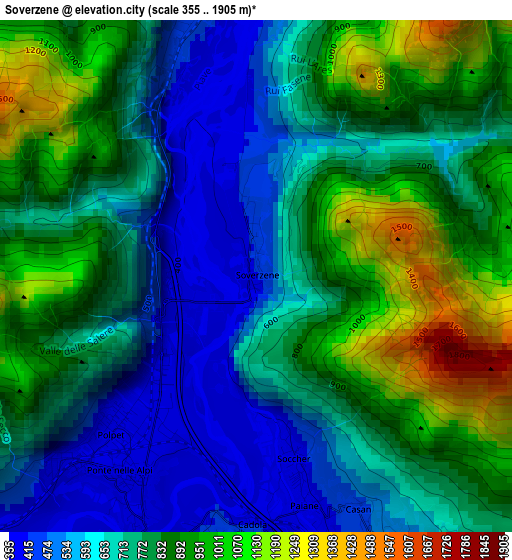 Soverzene elevation map