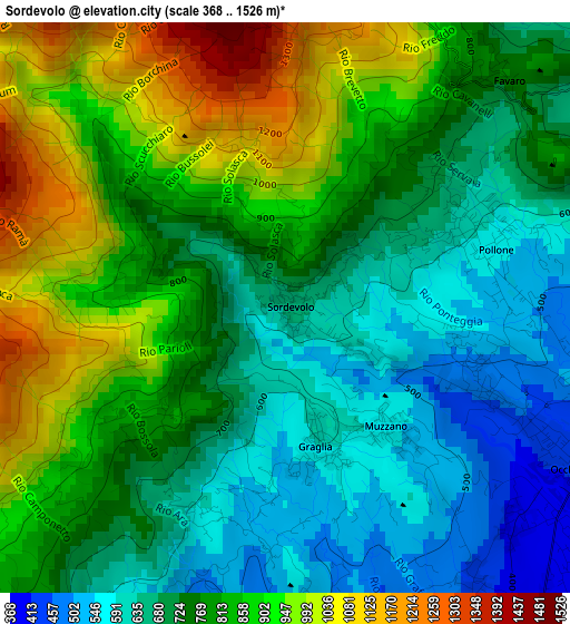 Sordevolo elevation map