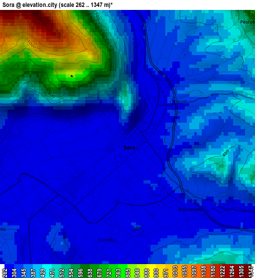 Sora elevation map