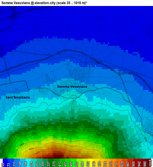 Somma Vesuviana elevation map