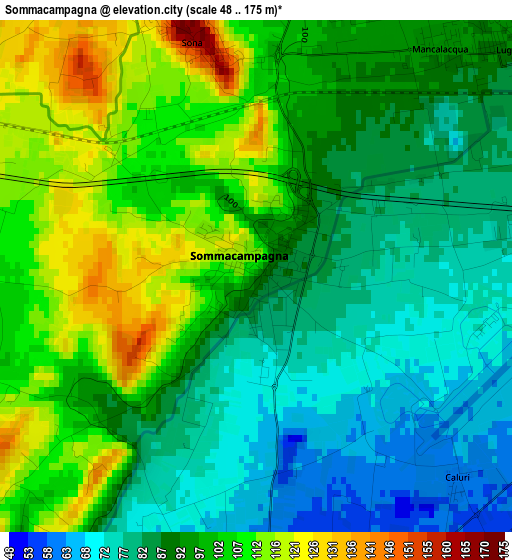 Sommacampagna elevation map