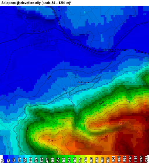 Solopaca elevation map