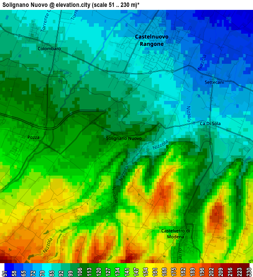 Solignano Nuovo elevation map