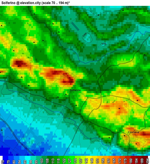 Solferino elevation map