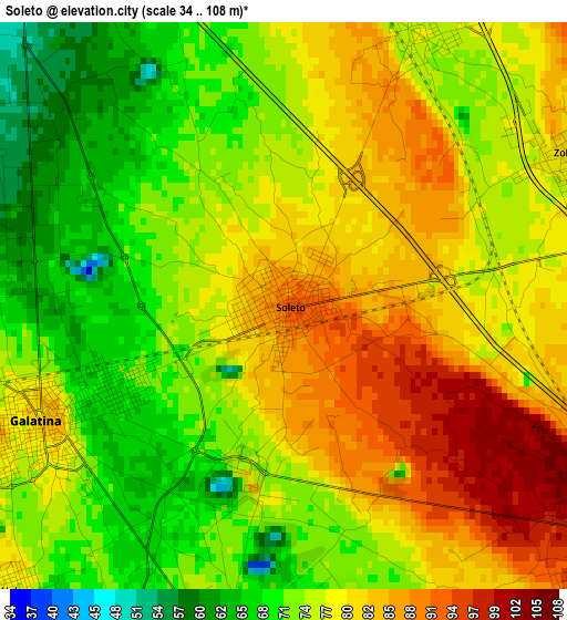 Soleto elevation map