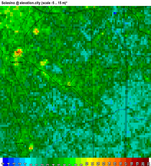 Solesino elevation map