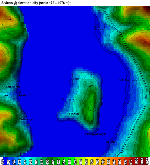 Siviano elevation map