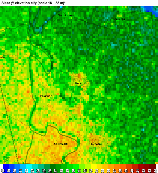 Sissa elevation map