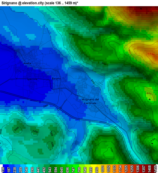 Sirignano elevation map