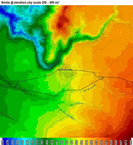 Sindia elevation map