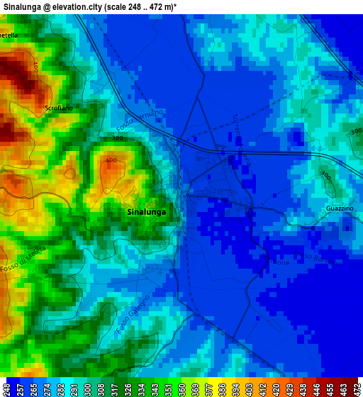 Sinalunga elevation map