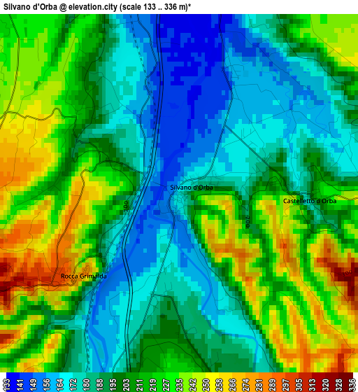 Silvano d'Orba elevation map