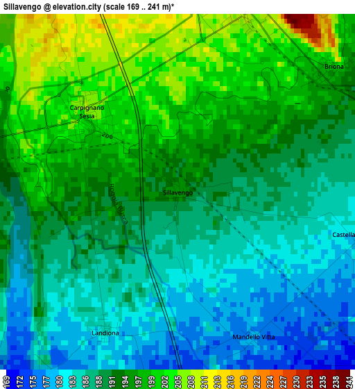 Sillavengo elevation map