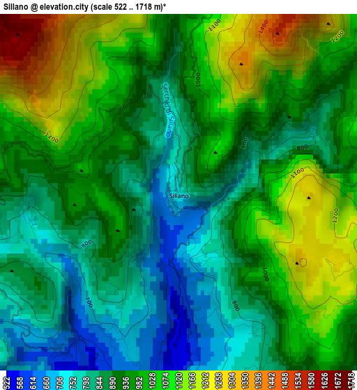 Sillano elevation map