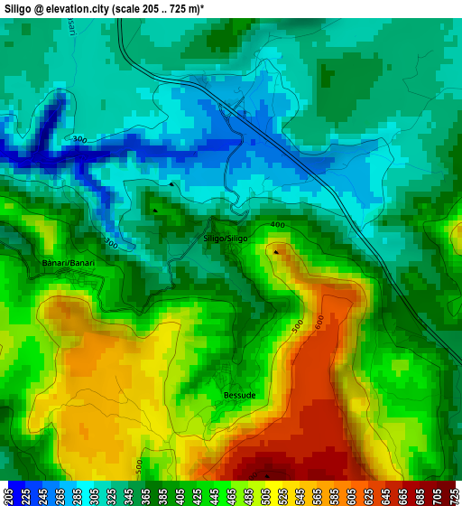 Siligo elevation map