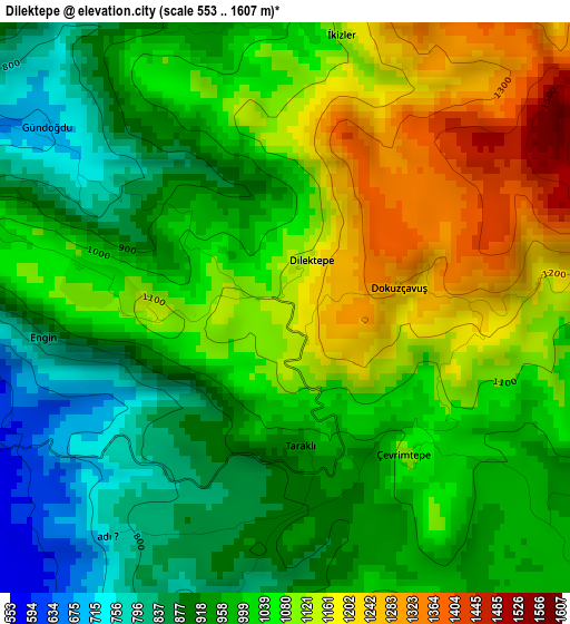 Dilektepe elevation map