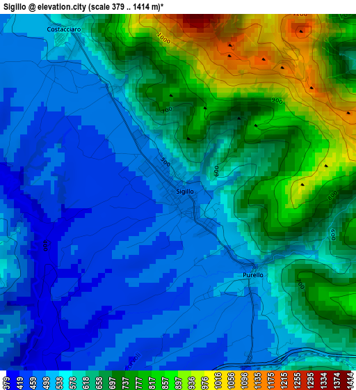 Sigillo elevation map