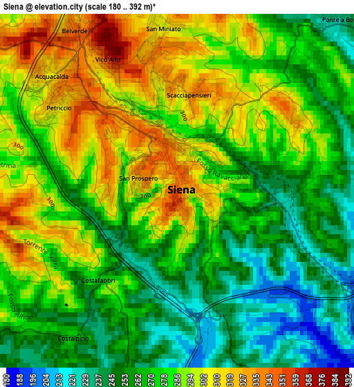 Siena elevation map