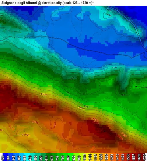 Sicignano degli Alburni elevation map