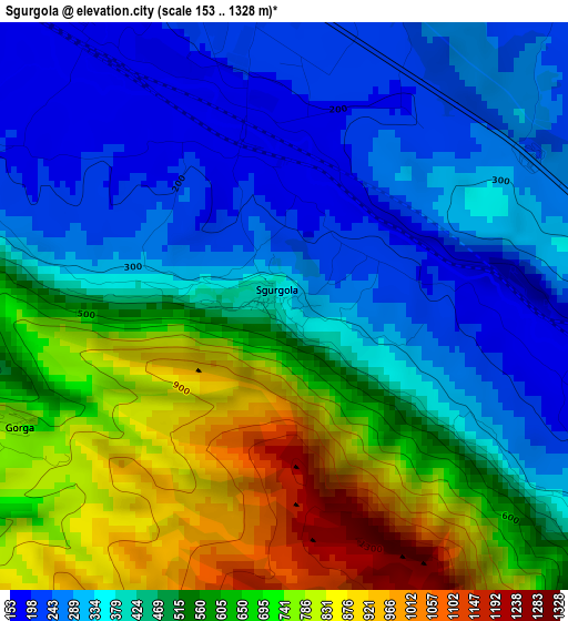 Sgurgola elevation map