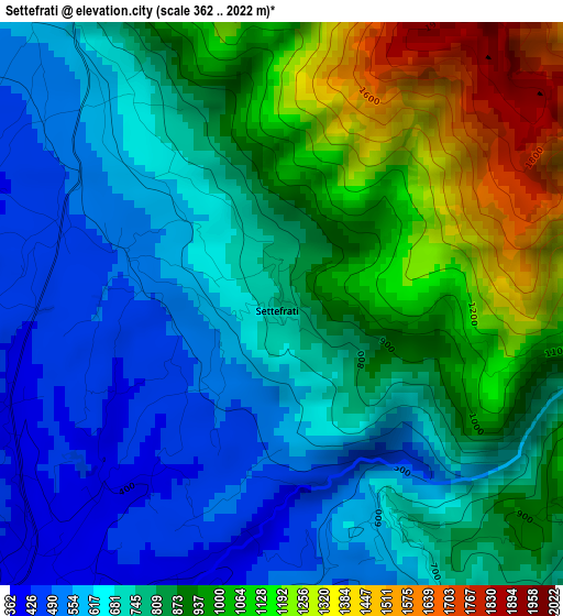 Settefrati elevation map