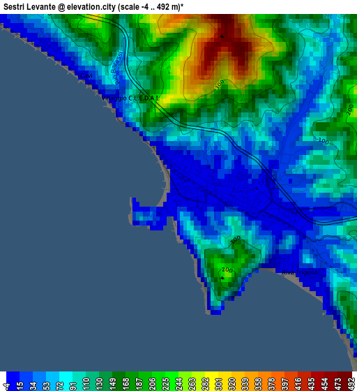 Sestri Levante elevation map