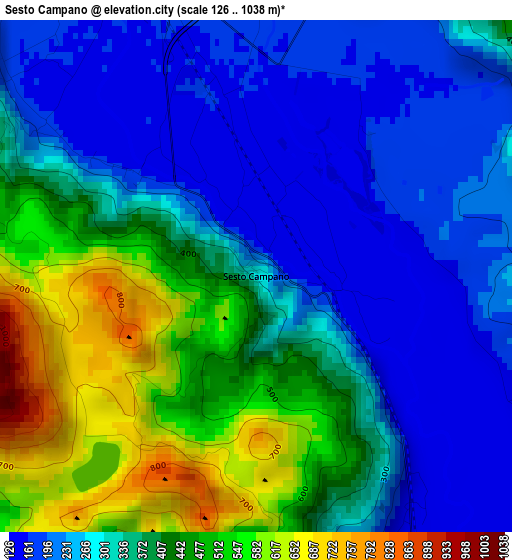 Sesto Campano elevation map