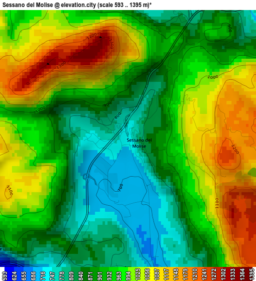 Sessano del Molise elevation map