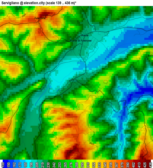 Servigliano elevation map