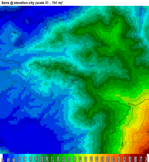 Serre elevation map