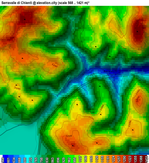 Serravalle di Chienti elevation map