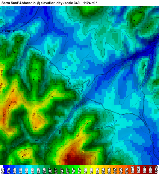 Serra Sant'Abbondio elevation map