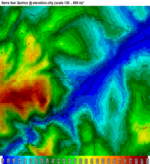 Serra San Quirico elevation map