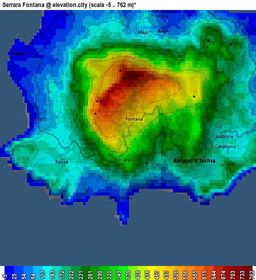 Serrara Fontana elevation map