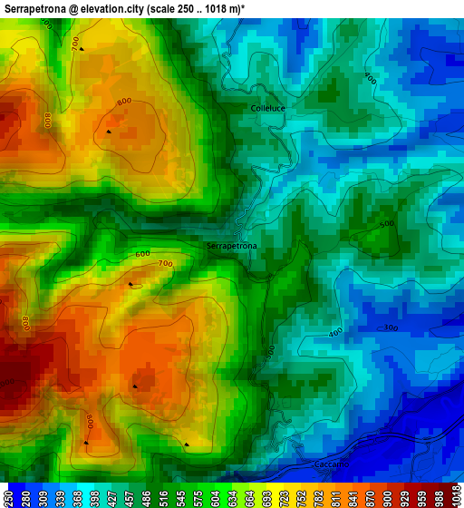 Serrapetrona elevation map