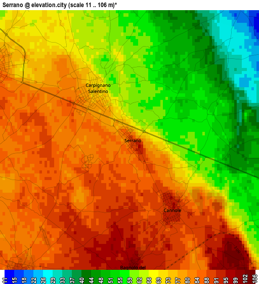 Serrano elevation map