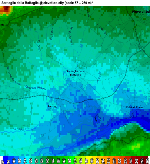 Sernaglia della Battaglia elevation map