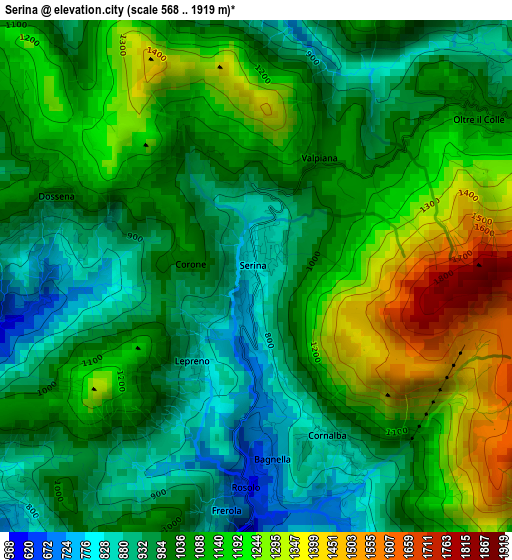 Serina elevation map