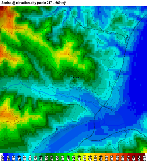 Senise elevation map