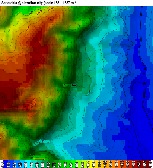 Senerchia elevation map