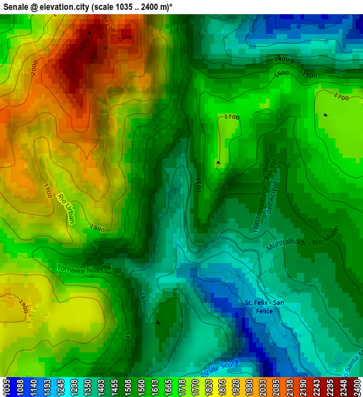 Senale elevation map