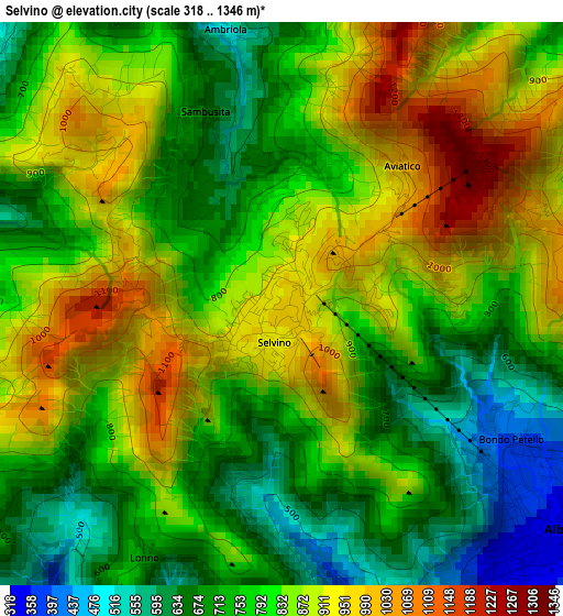 Selvino elevation map