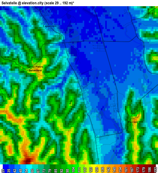 Selvatelle elevation map