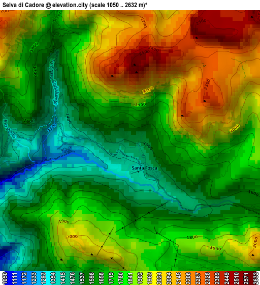 Selva di Cadore elevation map