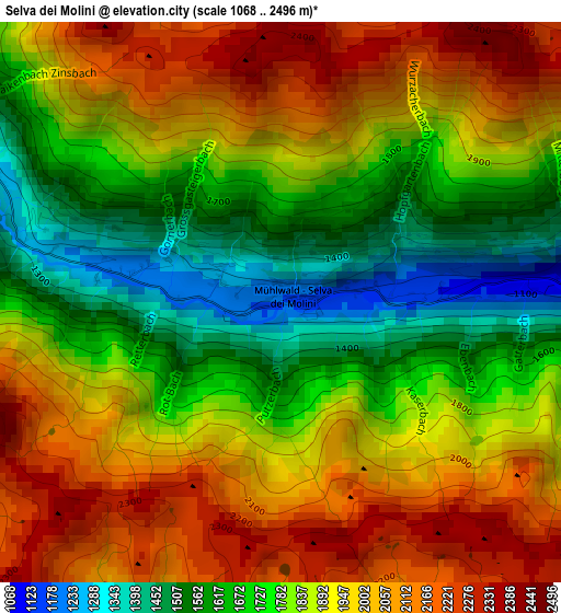 Selva dei Molini elevation map