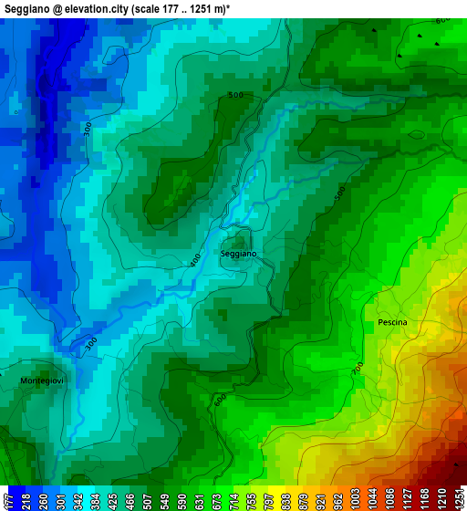 Seggiano elevation map