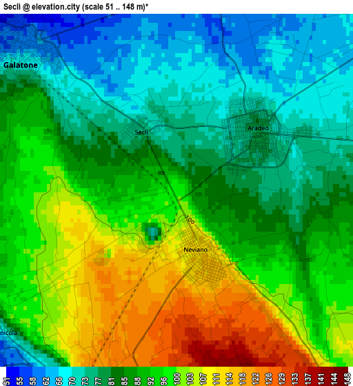 Seclì elevation map