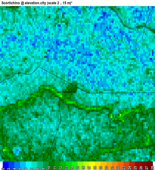 Scortichino elevation map