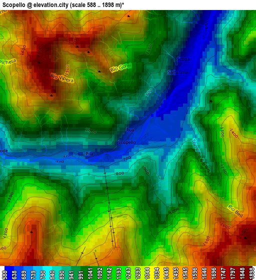 Scopello elevation map