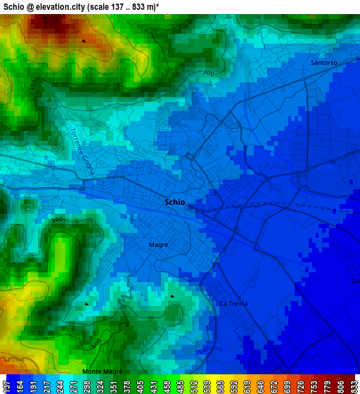 Schio elevation map